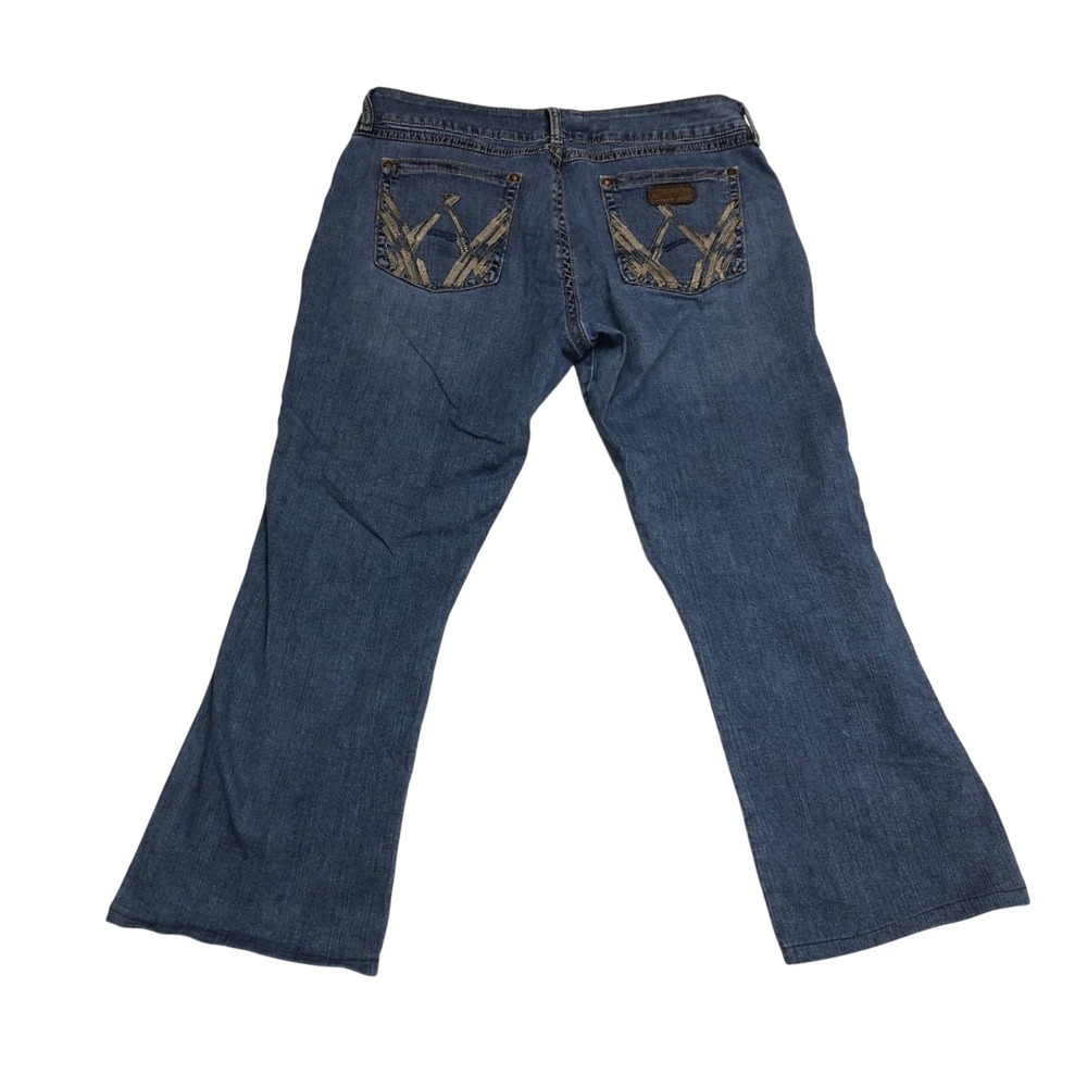 Vintage Wrangler Womens Bootcut Jeans Wheat Western Embroidered Pockets 17/18x26